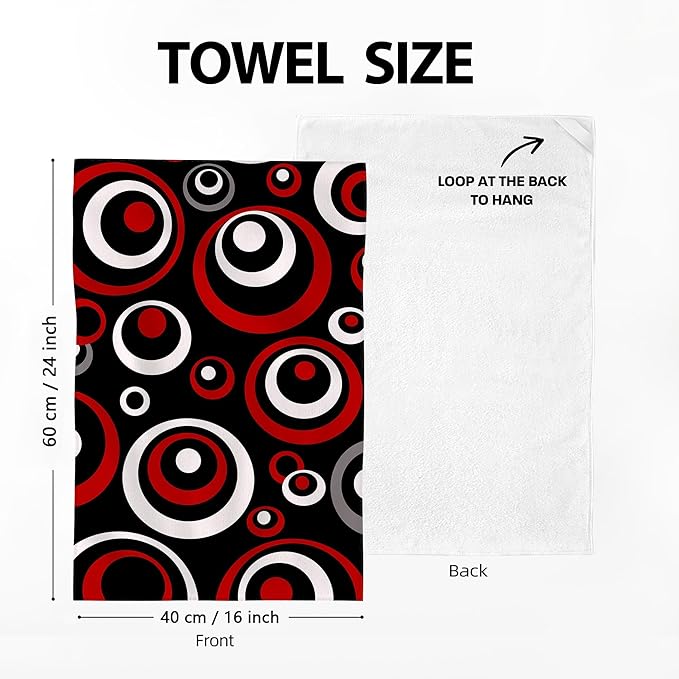 Red Black Grey White Kitchen Dish Towels Set of 4, Soft Absorbent Modern