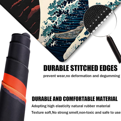 Big Mouse Pad, Upgrade Durable 31.5"x15.7" Larger Extended Mouse Pad for Gamer with Stitched Edges, Waterproof Non-Slip Base Long XXL Large Mousepad for Home Office Gaming Work, Full Moon Pattern