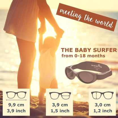 Mausito BABY sunglasses boy 0-18 months | Flexible BPA-Free infant sunglasses | Adjustable strap & soft nose pad | 100% UV Protection Baby Sunnies | Comparison winner | European design made