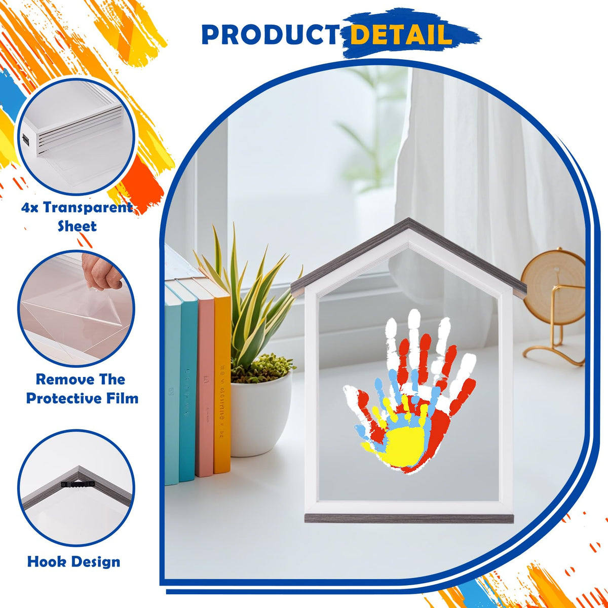 CHERRY CHEERS Exclusive House Shaped Family Handprint Kit; Unique DIY Keepsake, Complete Set, Meaningful Gift for Home Decor, Family Craft & Memory Making