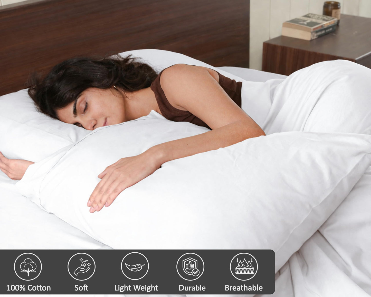RUVANTI 100% Cotton Percale Sheets, Full Size, Bright White