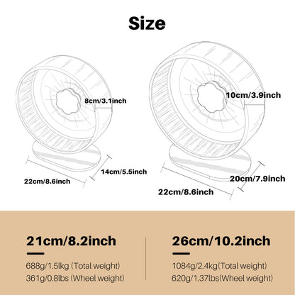 Bucatstate Hamster Wheel Super-Silent 26cm with Adjustable Base Dual-Bearing Exercise Wheel Quiet Spinning Running Wheel for Dwarf Syrian Hamster Gerbils and Other Small Animals