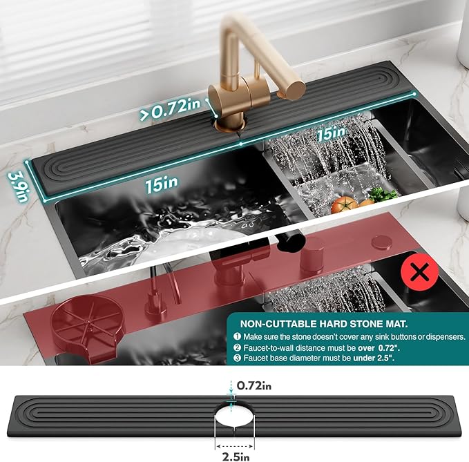 30 inch Kitchen Faucet Absorbent Mat
