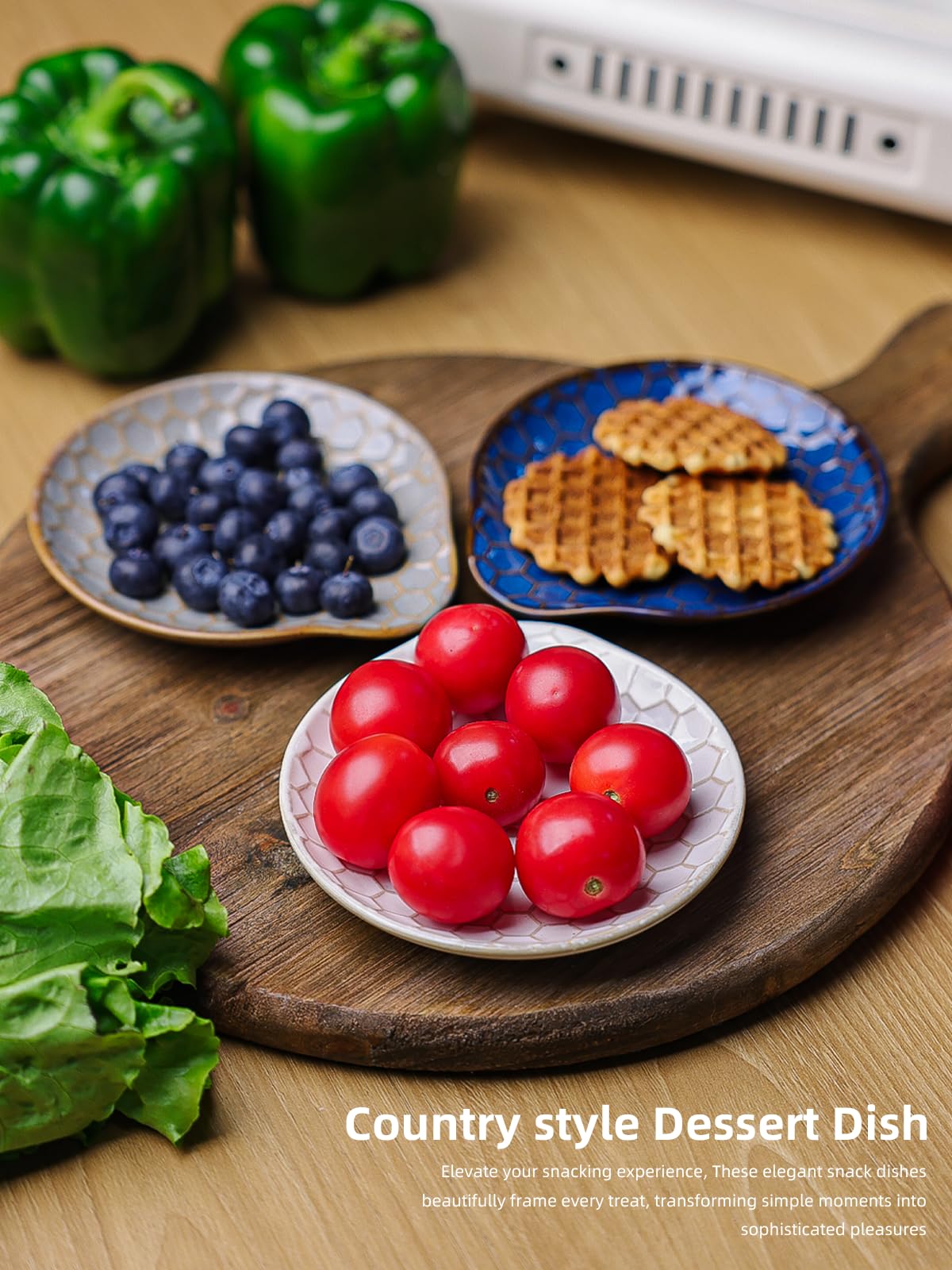 GDCZ Ceramic Dessert Plates, 5.2 Inch Mini Dinner Plates, Dinner Dishes for Cake, Waffle, Snacks Side, Microwave, Oven and Dishwasher Safe, Set of 2 (Grey)