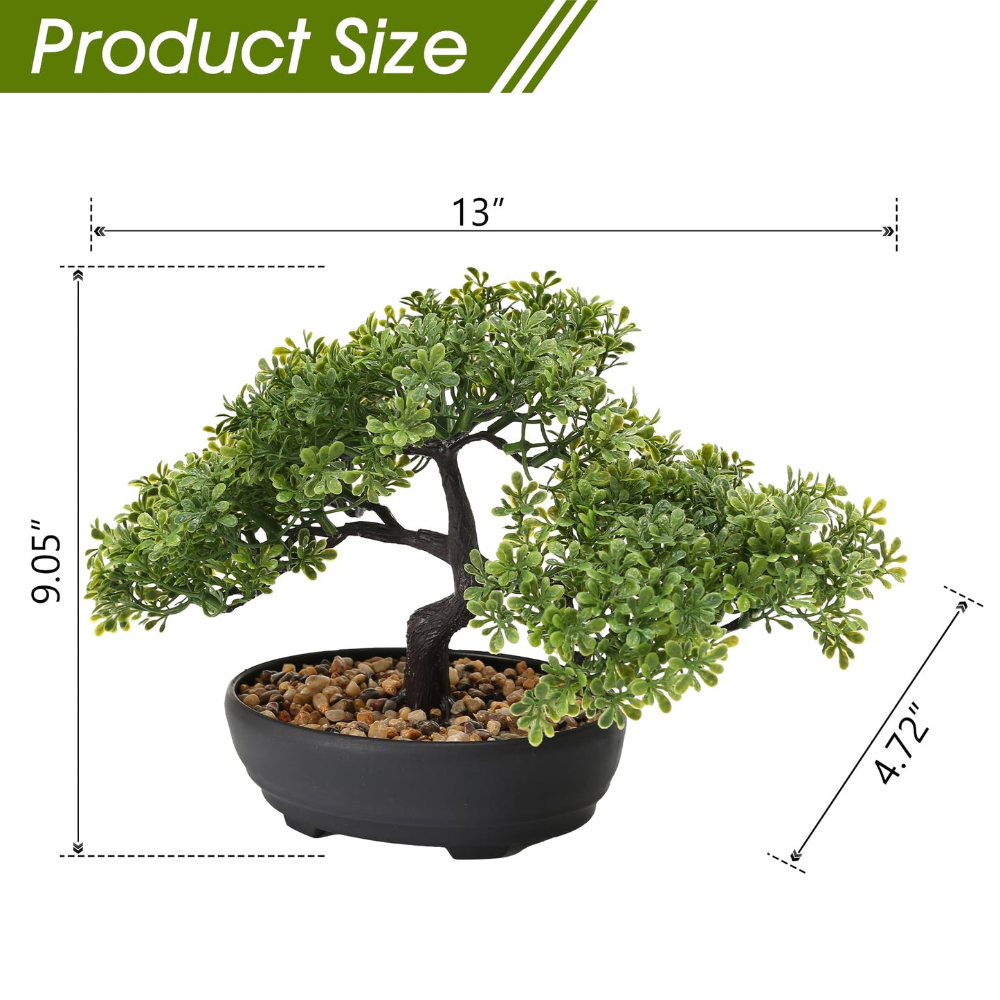ALAGIRLS Artificial Bonsai Tree, Fake Juniper Plants Indoor Small Fake Bonsai Tree Indoor with Pot and Pebbles Artificial Bonsai Tree Indoor for Desk Home Office Bathroom Shelf Decorations