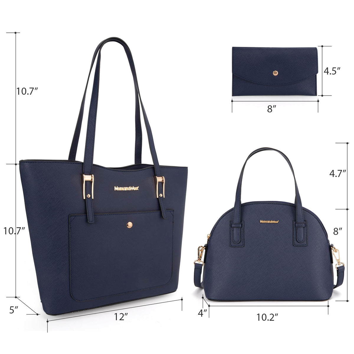 Montana West 3PCS Purses for Women Tote Bag and Wallet Set Shoulder Satchel Crossbody Bags Leather Handbag for Gift Travel Casual Work MWC3-201NY