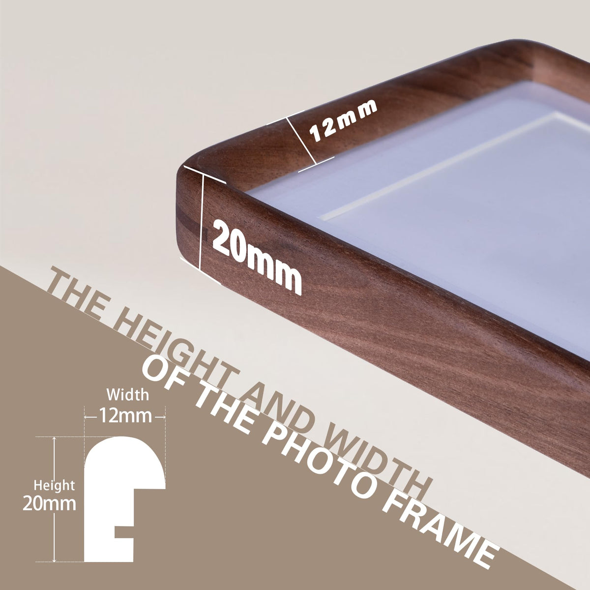 Xzwenru 8x14 Picture Frame Set of 1,Solid Walnut Wood Frame with Real Glass,Rounded Edge Wooden Photo Frame Matted to 8x14 Photo without mat or three 4x6 picture with mat, For TableTop and Wall Decoration.