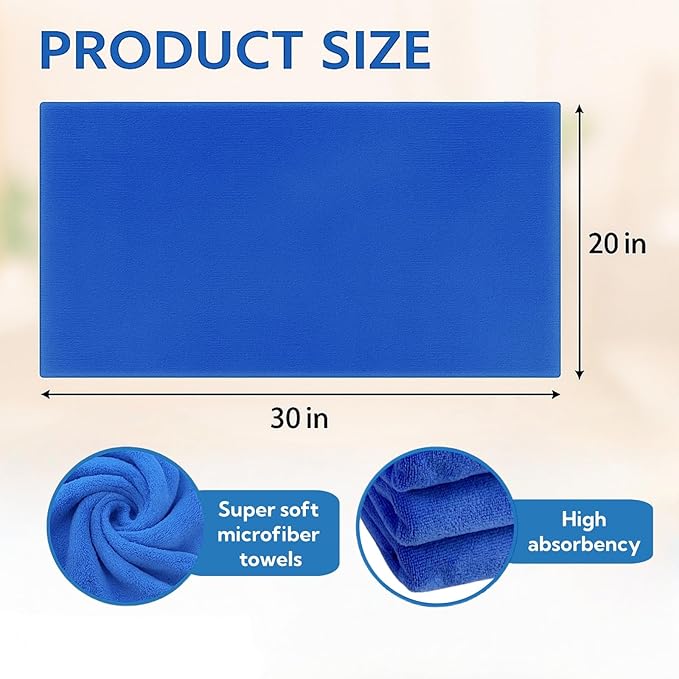 8 Pcs Extra Large Microfiber Cleaning Cloths – 30x20 in Mop Towels