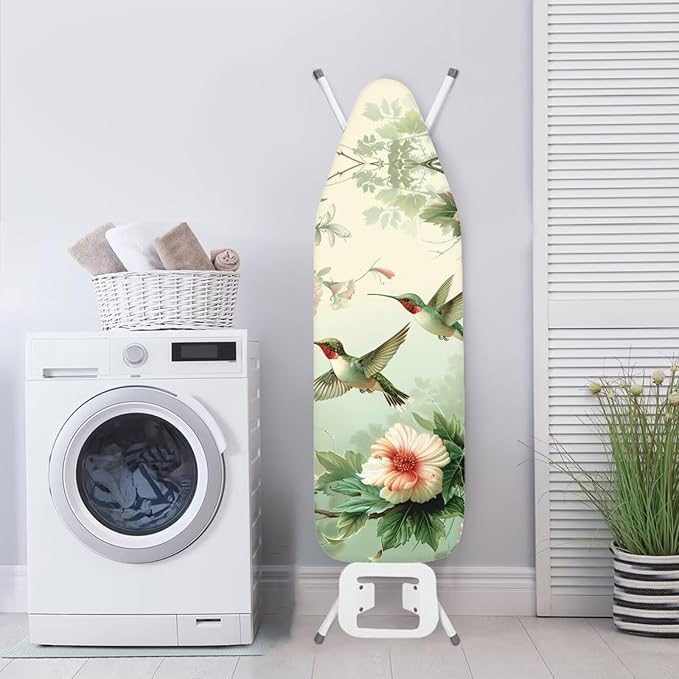 Hummingbird Floral Ironing Board Cover Resist Scorching and Staining, 15x54