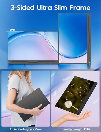 4K Portable Monitor 13.3" 3840 x 2160 UHD USB-C HDMI Laptop Monitor, 100% sRGB IPS Computer Gaming Display HDR Travel Monitor w/Speakers for Laptop Xbox PS5 Switch PC Phone