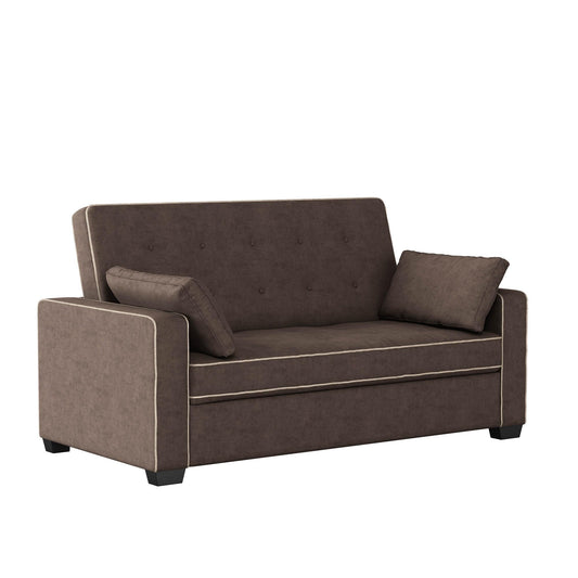 Serta Ainsley Loveseat with Pull Out Sleeper Microfiber Java Full