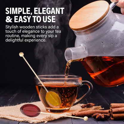 Melville Candy All Natural Honey Spoons – Clover Honey Spoons & Lollipops on Wooden Ball Sticks – Gluten-Free, Made in USA Stirrers for Tea, Coffee, & Hot Beverages - Individually Wrapped (5-count, Clover)