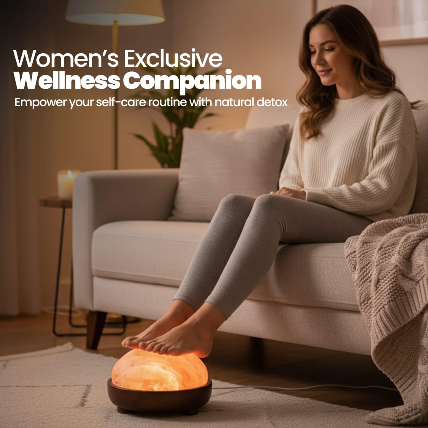 SAF Naturals Himalayan Natural Salt Lamp Dome Shape for Foot & Hand Relaxation, with Dimmer