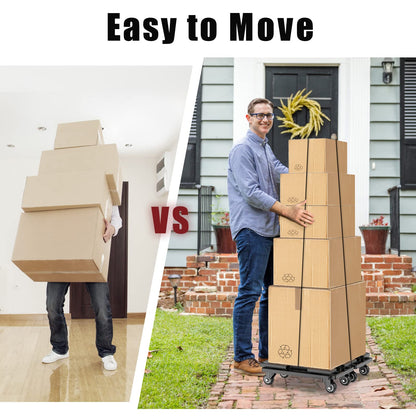 SOLEJAZZ Moving Furniture Dolly Connectable, 200KG Capacity Piano Moving Dolly, Heavy Duty 4 Wheel Moving Cart for Moving Heavy Furniture, Black, 1 Pack