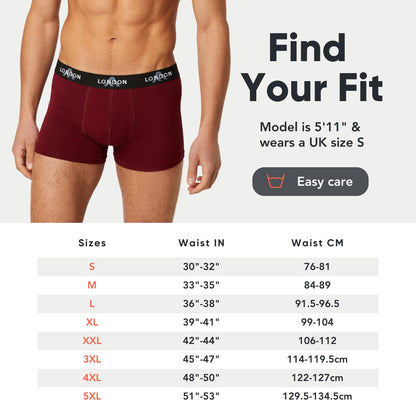 FM London 4/8-Pack Mens Boxers with Elastic Waist - Soft Boxer Shorts Men, Stretch Fit Underwear for Everyday Wear - Fitted Hipster Underwear