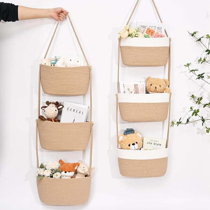 Hanging Basket, 3-Tier Wall Baskets, Over the Door Organizer