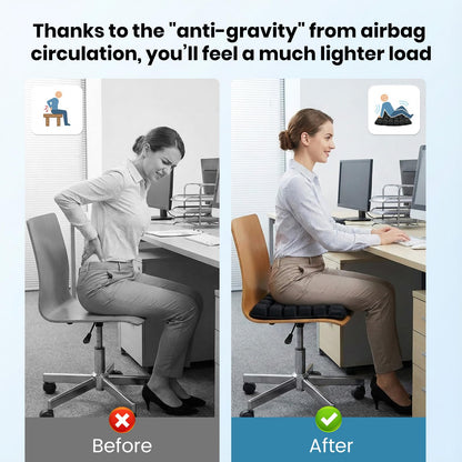 seektik Upgraded Inflatable Travel Seat Cushion for Airplane and Car, Portable Air Cushion for Long Flights, Office Chair and Wheelchair, Pressure Relief Seat Pad for Sitting Comfort