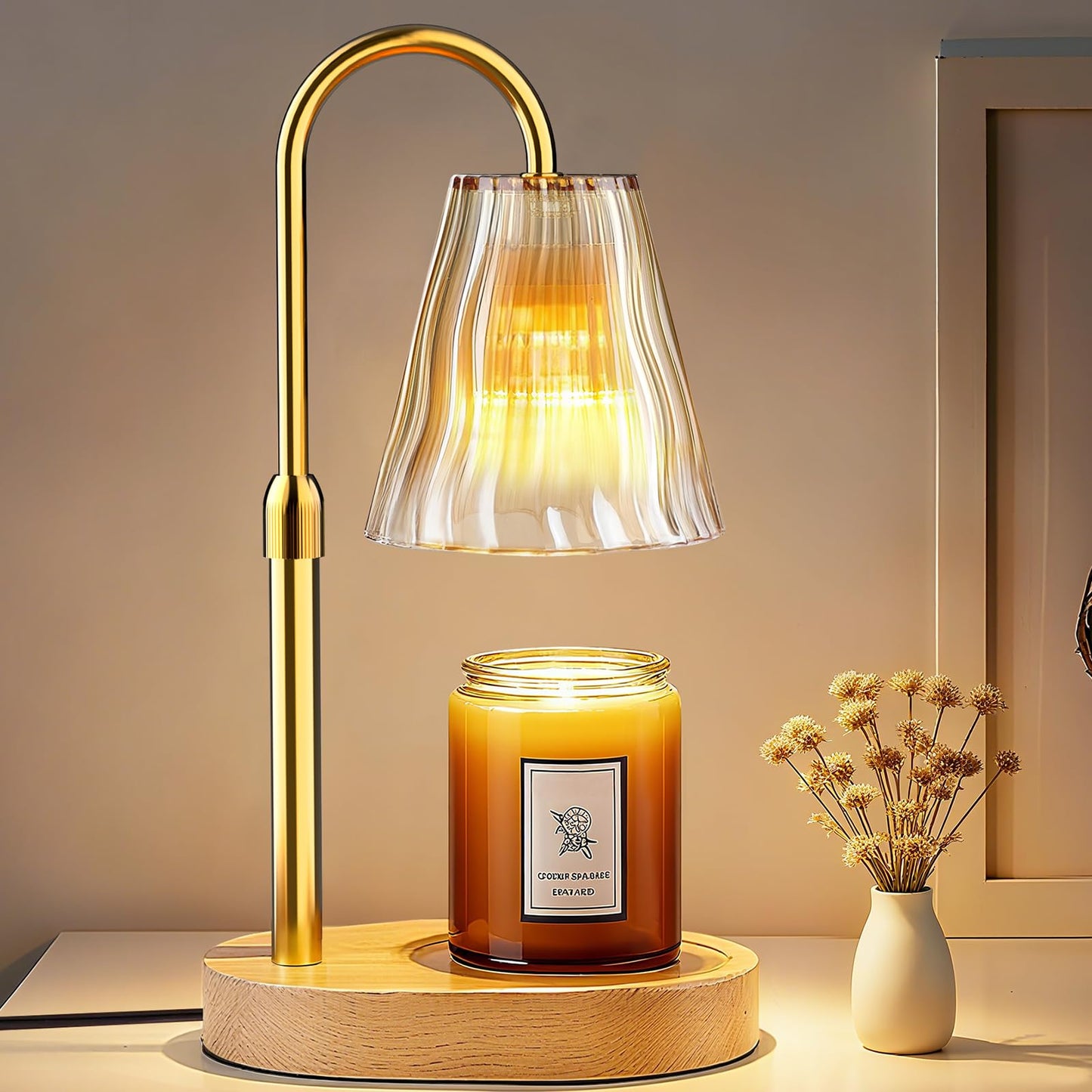Candle Warmer Lamp with Timer Dimmer, Birthday Gifts for Women Mom Friend Sister, House Warming Gifts New Home Decor, Office Apartment Dorm Room Wax Melt Warmer for Jar Candles with 2 Bulbs