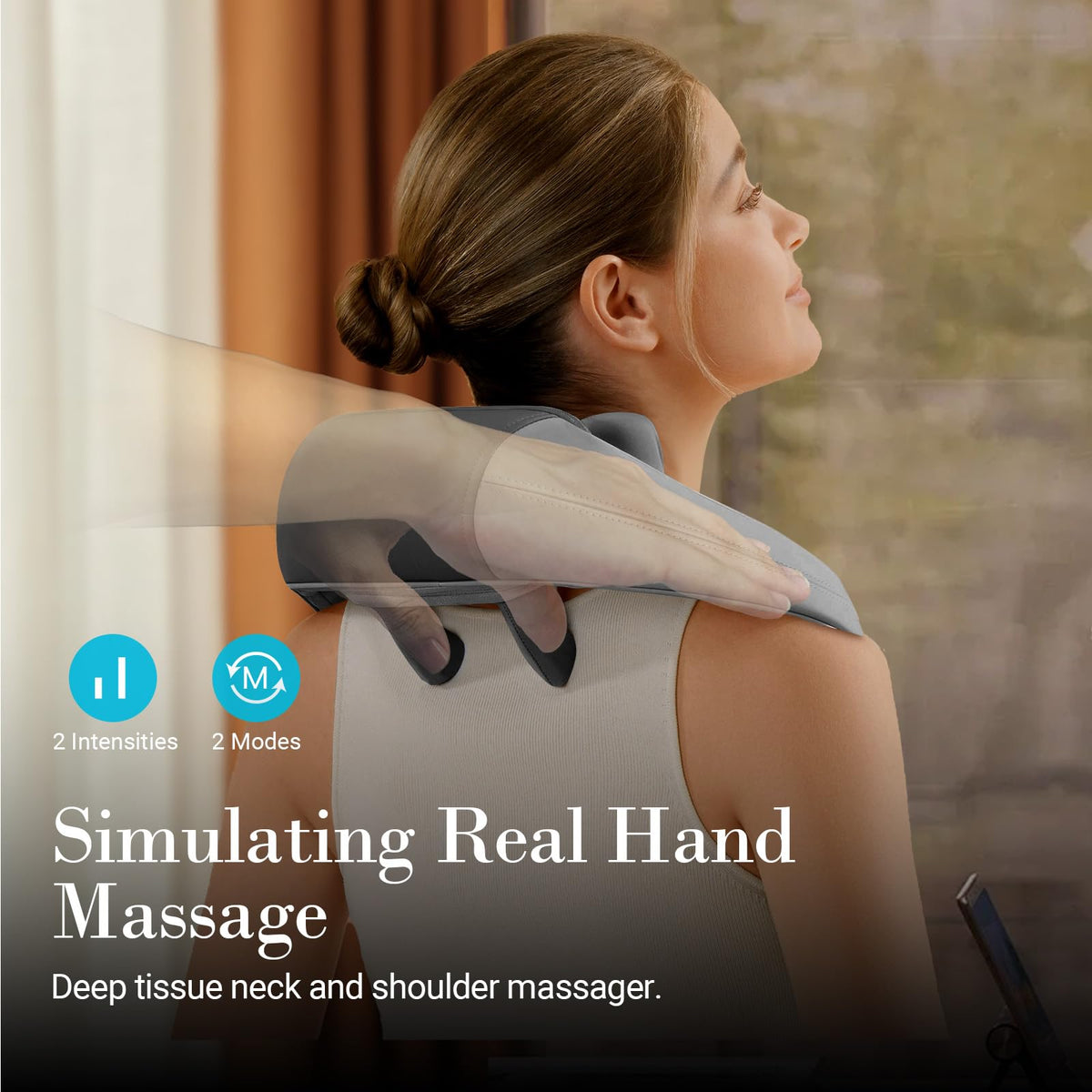 CuPiLo Shiatsu Neck and Shoulder Massager with Heat - FSA HSA Eligible,Cordless 4D Deep Tissue Kneading Massager, Rechargeable Massage for Neck, Shoulder,Ideal Gift for Women,Men