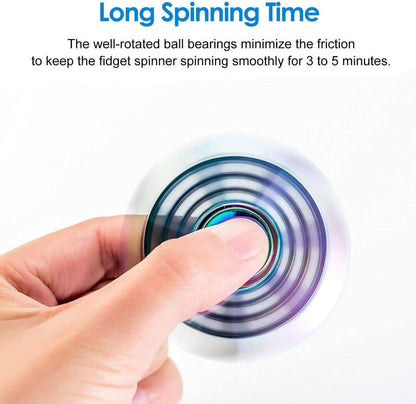 Cool Fidget Pack Toys Set, Novelty Fidgets Spinners Rainwbow Finger Hand Spinner Metal Fidget Chain Cube Kit Focus Autism Toy Fingertip Gyro Stress Relief Spiral Twister Anti Anxiety Gifts Kids Adults