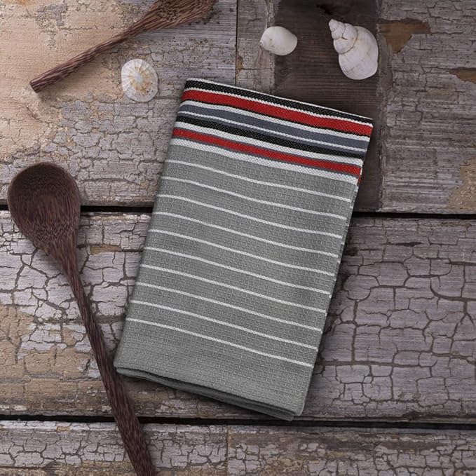 Urban Villa Kitchen Towels Waffle Stripes Dish Towels