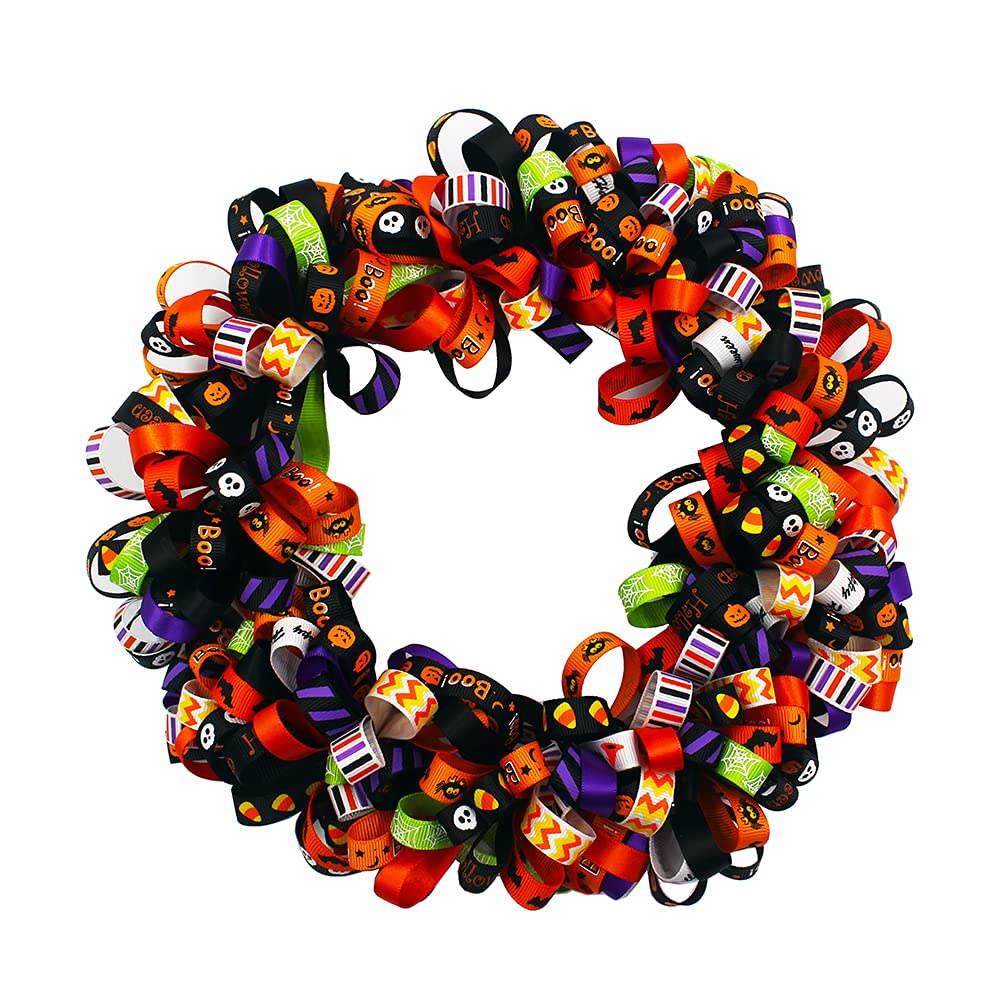Halloween Holiday Grosgrain Satin Ribbon Set for DIY Crafts Halloween Home and Indoor Outdoor Decoration Garden Decoration，Gift Package,40yd(20x2yd)