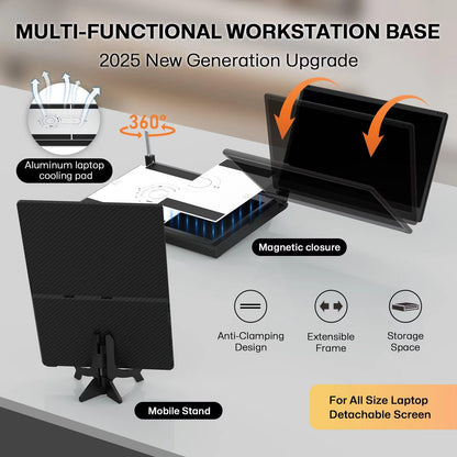 14" Dual Laptop Screen Extender with 1.3lbs - Ultra Thin Portable Monitor for Laptop Plug & Play, FHD 1080P Laptops Extended Monitor for 13"-17" Laptops, USB-C/HDMI Travel Display for Mac/Win