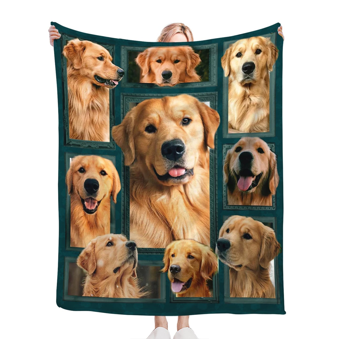Tijuboni Golden Retriever Throw Blanket Dog Gifts for Girls Boys Women Men Kids Adults Soft Flannel Fleece Blanket for Couch Sofa Bed Home Decor 40"x50"
