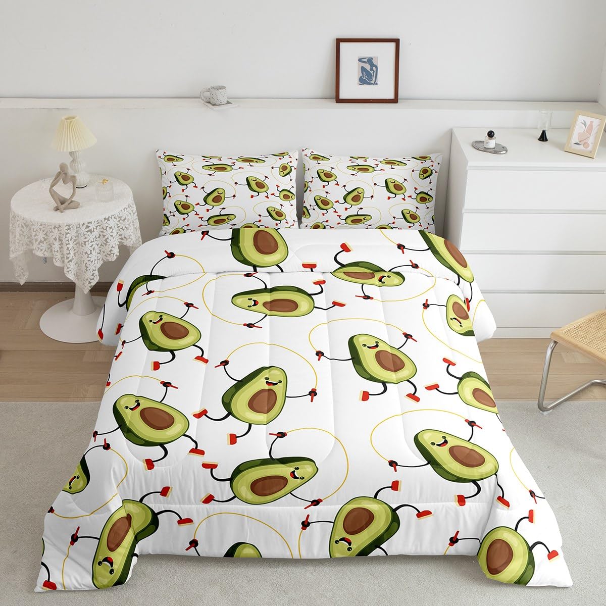 Feelyou Farmhouse Bed Sheets Horse and Sunflower Sheet Set Botanical Floral Bedding Farm Animal Flower Fitted Sheet Queen Size Includes 1 Sheets & 2 Pillowcases (No Flat Sheet)