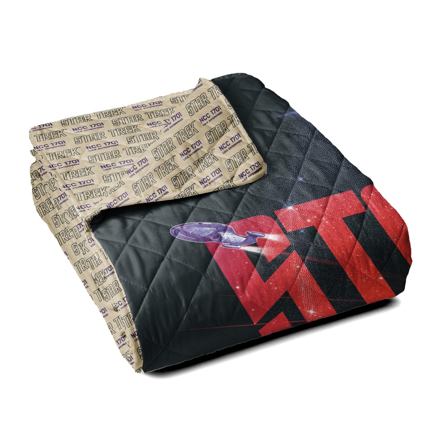 Northwest Star Trek Classic Warp Speed C Quilted Throw Blanket 60x80 inches