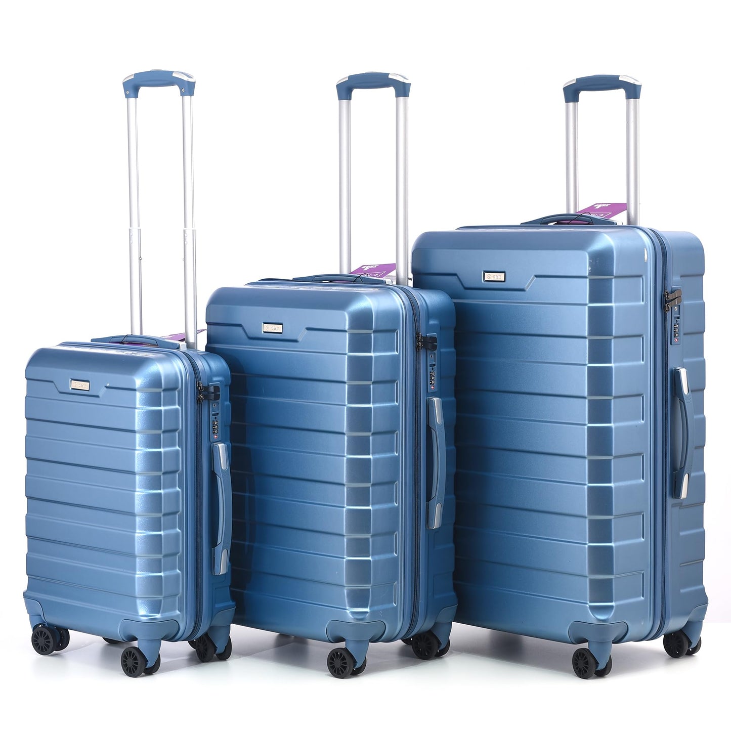 RMW Suitcase Large Medium Cabin Size | Hard Shell | Lightweight | 4 Dual Spinner Wheels | Trolley Luggage Suitcase | Hold Check in Luggage | TSA Combination Lock (Ice Blue, Medium 24")