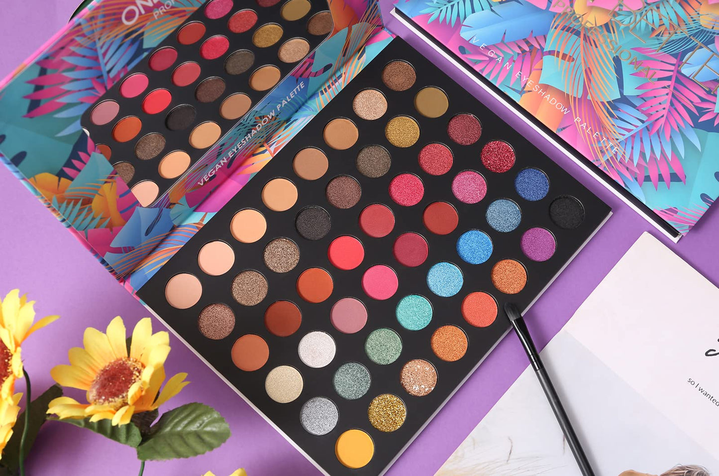 ONLYBETTER Eyeshadow Palette Glitter 48 Colors Bright Colorful Shimmer Eye Shadow Makeup Palette High Pigmented Metallic Color Eye Shadow Powder Easy To Blend Rainbow Sparkle Glitter Eyeshadow Pallet