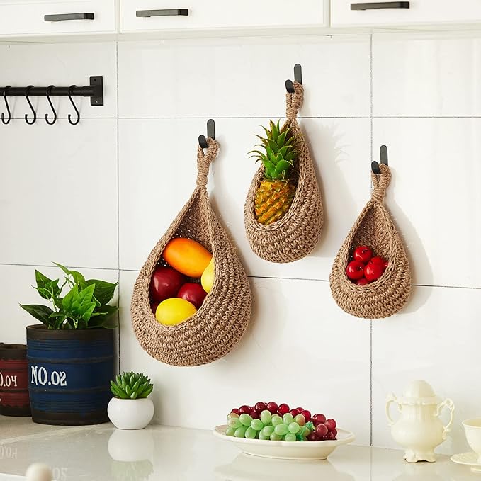 Honeydak Boho Decor Hanging Wall Baskets