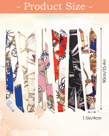 JELIEE 6 Pack Scarf Bags for Women - Narrow Scarf Hair & Neck Scarves - Fashion Gifts