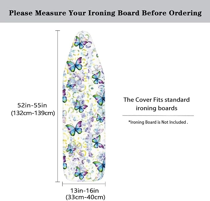 Butterfly Ironing Board Covers 16 x 54 Inch, Easy Fit Ironng Decoration Wear