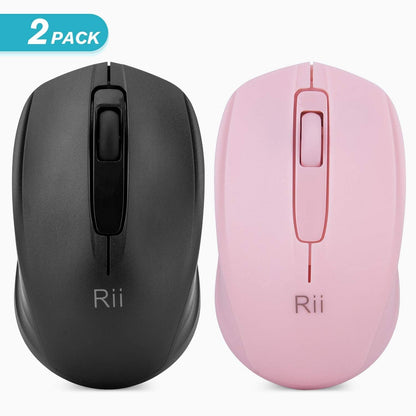 Rii Wireless Mouse, 2.4G Portable Computer Mice for PC, Laptop, Windows,Office Included Wireless USB dongle (Black)