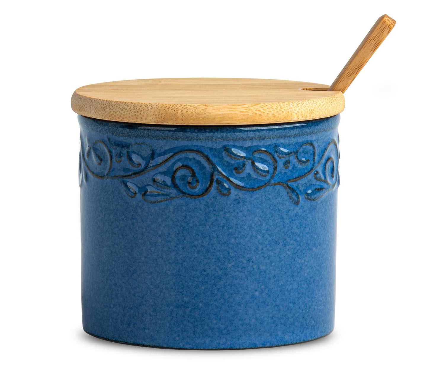 dgudgu Sugar Bowl With Lid And Spoon Blue Ceramic Jar Sugar Cube Container Sugar Dish With Lid And Spoon Sugar Cube Holder