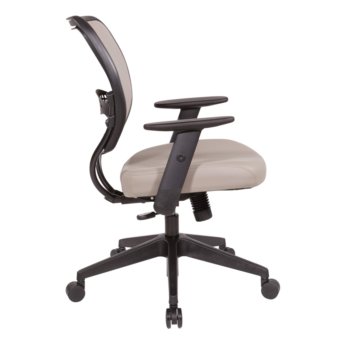 Space Seating 55 Series Air Grid Back Adjustable Manager's Task Chair with Built-in Lumbar Support and Angled Arms, Antimicrobial Dillon Stratus Faux Leather