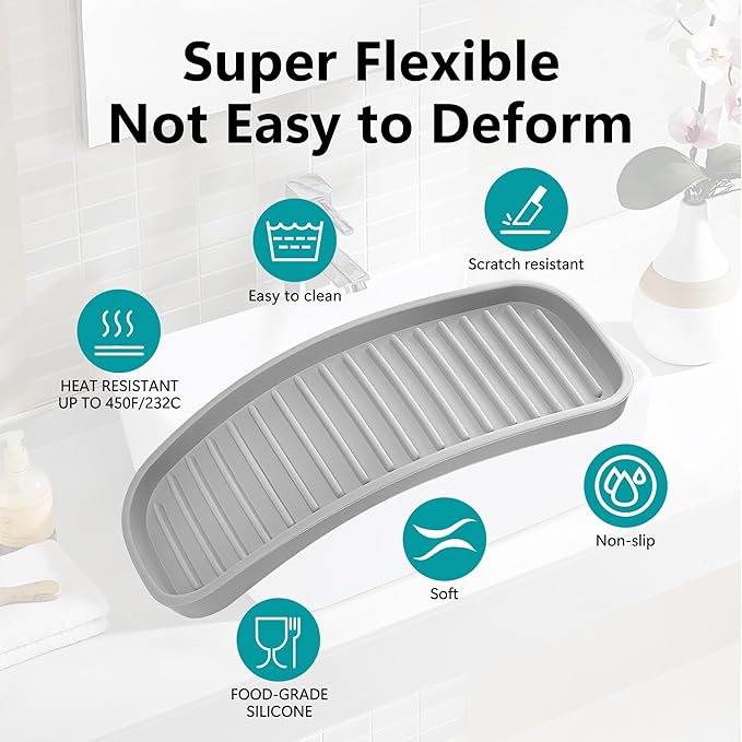 Silicone Sponge Holder 2 Pack, Dish Soap Holder