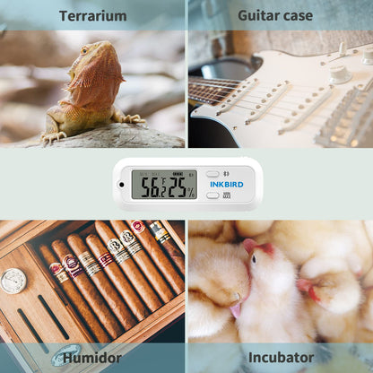Inkbird ITH-10 Digital Thermometer and Hygrometer Temperature Humidity Monitor Humidor Guitar Ukulele Mason Jar.