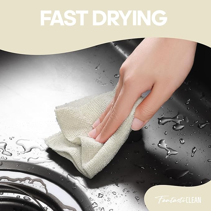 Fantasticlean Microfiber Cleaning Cloth Roll -60 Pack, Tear Away Paperless
