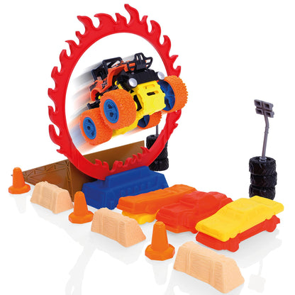 Wheelz Monster Truck Stadium Set - Monster Truck Toys For 3-6 Year Old Boys - Includes 4 Monster Trucks, Storage Tub & Accessories - Boys Car Toys Age 3 Plus