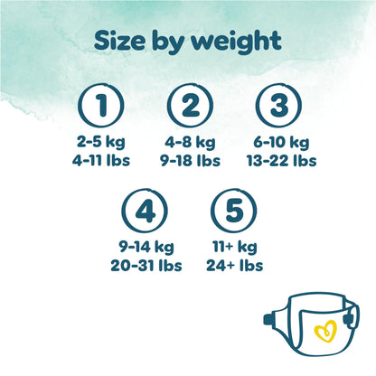 Pampers Harmonie Nappies Size 2, 204 Nappies, 4kg-8kg, Monthly Pack, Gentle Skin Protection with 100 Percent Pampers Protection