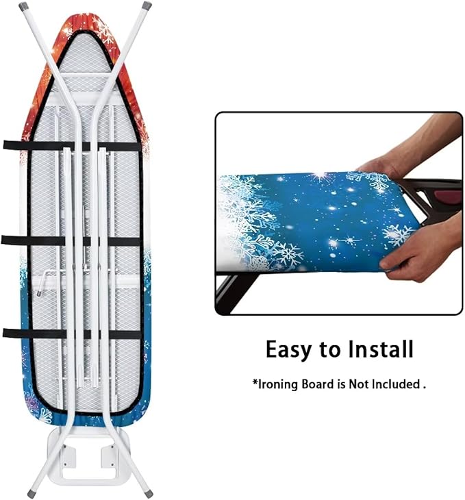 ZDCUSTOM Red Blue Snowman Ironing Board Cover 52"x13" Christmas Resist