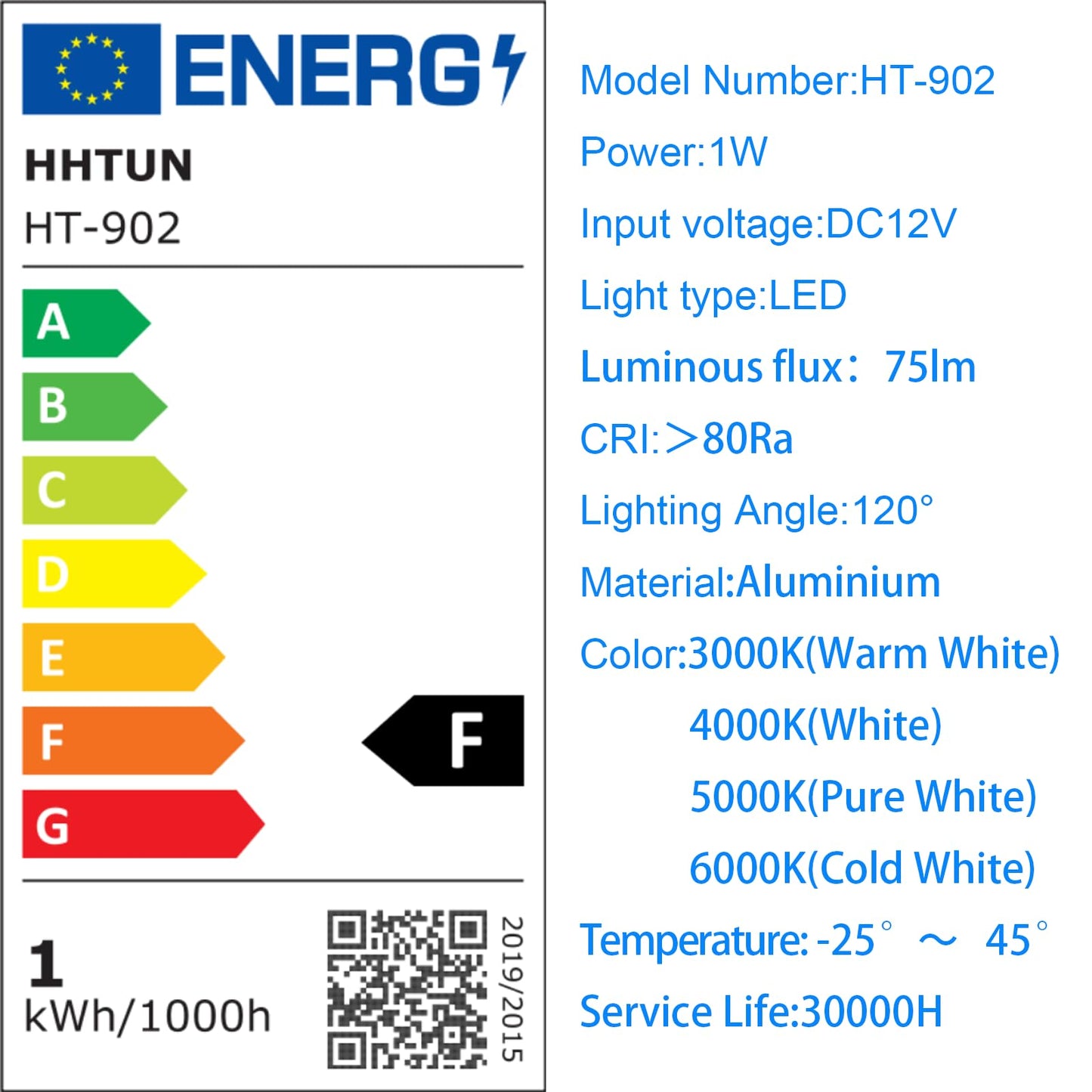 HHTUN 902 120°LED mini Spotlight,DC12V 1W,80Ra,75lm,Small Size,Embedded Installation,Suitable for Cabinet Lighting Such as Wine cabinets,Shoe cabinets,etc.,with Power Supply(3000K,Black,9Pack)