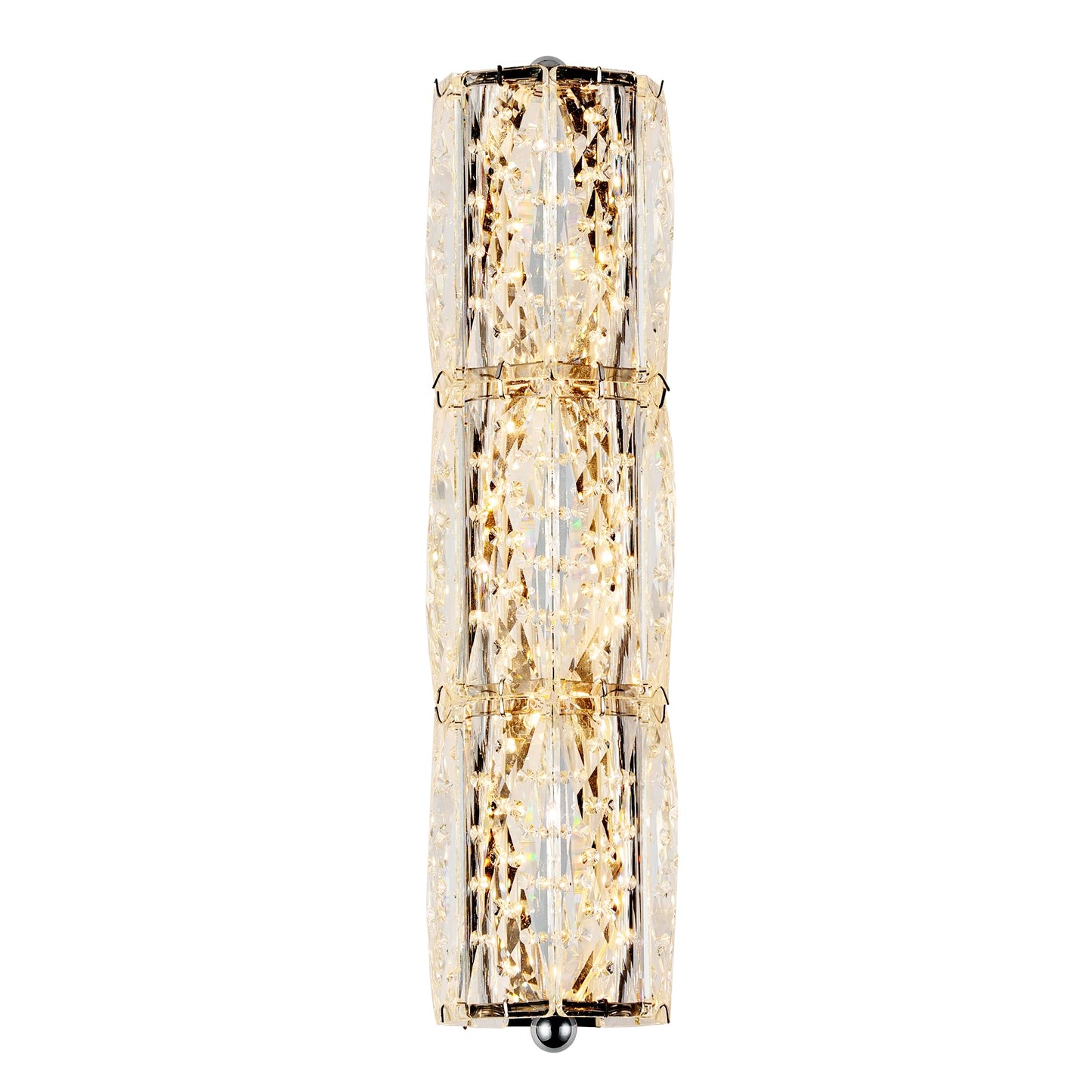 AOLALA Crystal Wall Sconces 3"x12.6" Modern LED Chrome Wall Light