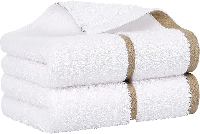 PiccoCasa Set of 2, 750 GSM Luxury White Hand Towels