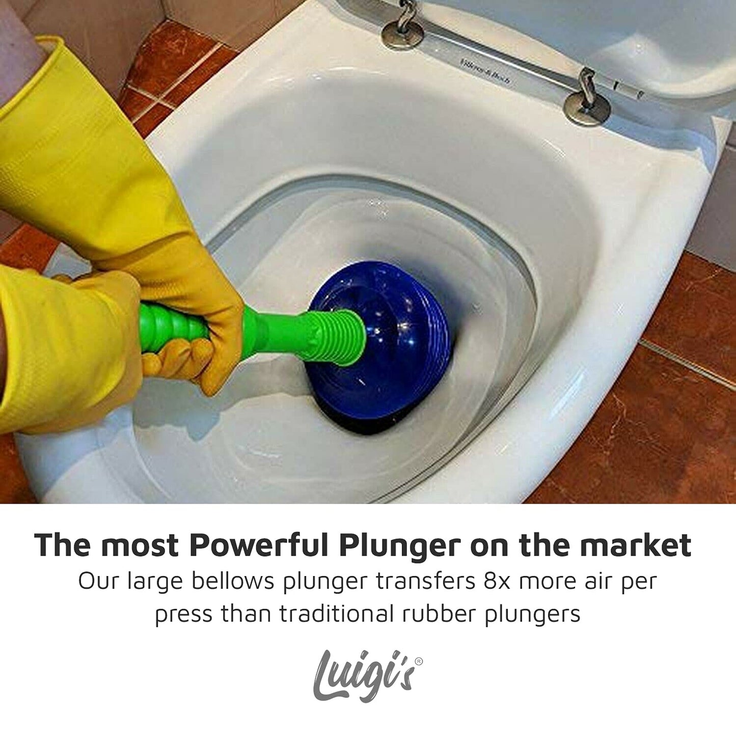 Luigi's World's Best Toilet Plunger - Plunger Toilet Unblocker Heavy Duty - Plungers for Unblocking - Unique Strongest Unblocker Tool - Plungers for Unblocking - Clog Remover Tool