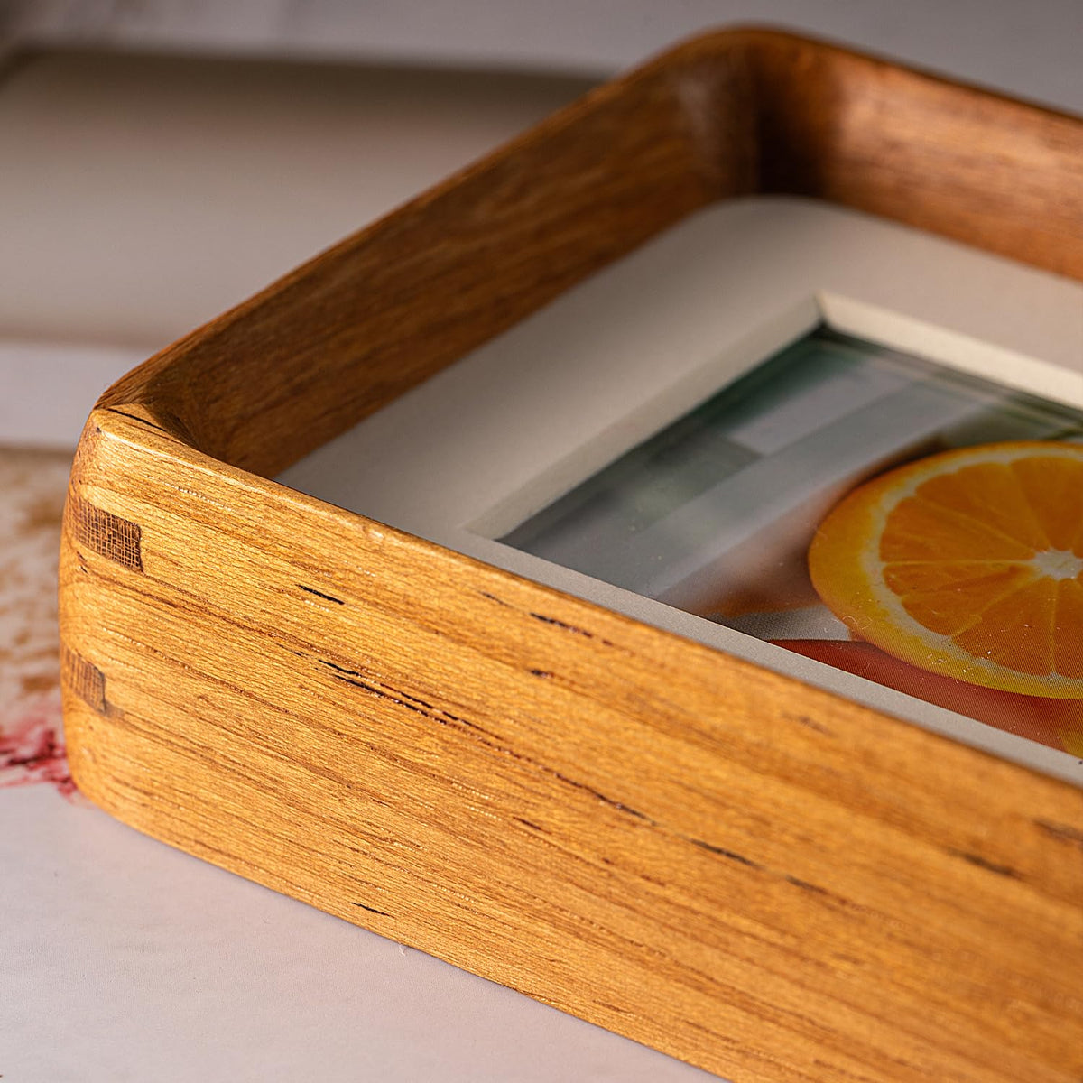 Youncewooder 4x6 Picture Frame with 3x4 Mat - Solid Teak Wood Farmhouse Frame, Wall & Tabletop Display for Wedding Photos & Home Décor (4x6,Teak)