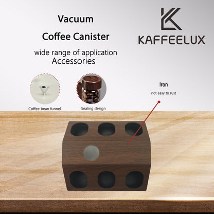 K KAFFEELUX Wooden Coffee Bean Sampling Set with Test Tubes, Funnel - Coffee Bean Storage & Tasting Kit for Coffee Lovers, Cafes (F)